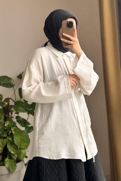 Classic Müslin Gömlek - Ekru