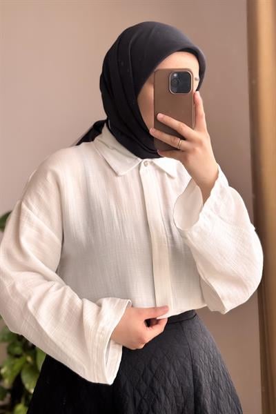 Classic Müslin Gömlek - Ekru