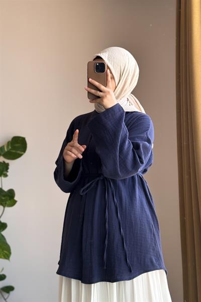 Classic Müslin Gömlek - Lacivert