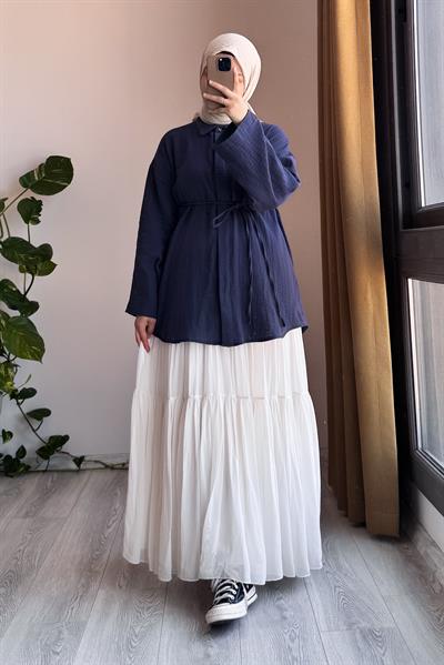 Classic Müslin Gömlek - Lacivert