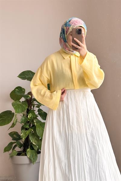 Classic Müslin Gömlek - Limon sarı