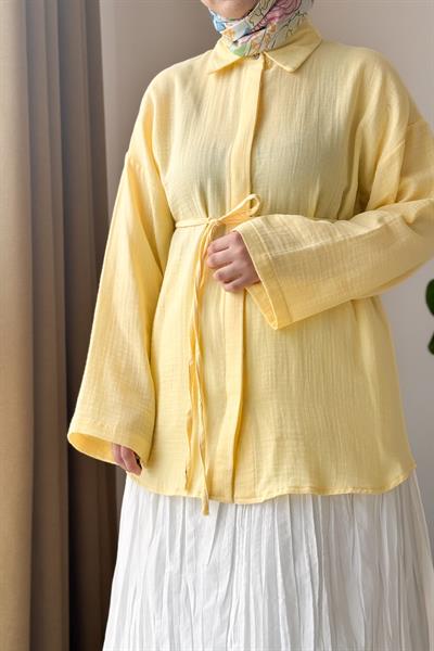 Classic Müslin Gömlek - Limon sarı