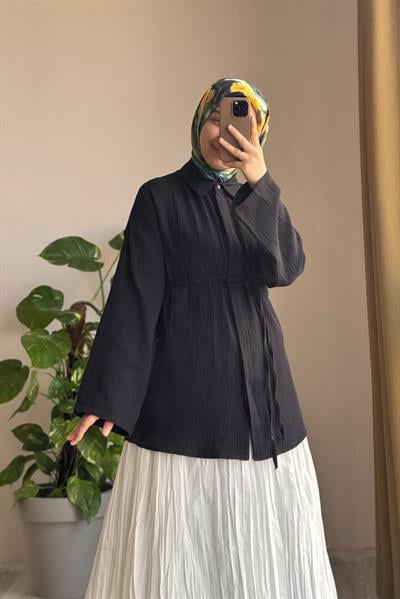 Classic Müslin Gömlek - Siyah