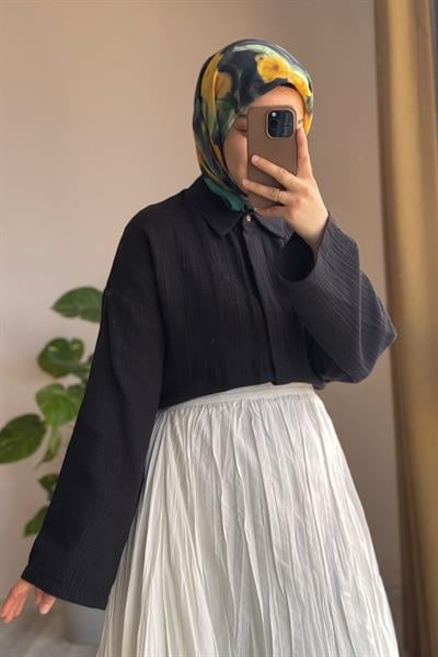 Classic Müslin Gömlek - Siyah