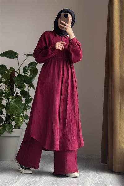 Cool Müslin Takım - Bordo