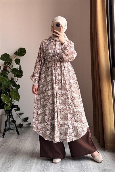 Cool Müslin Takım - Kahve desen