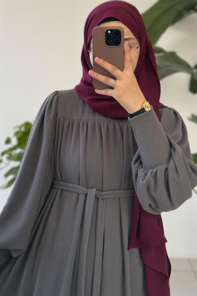 Ece Triko Elbise - Antrasit