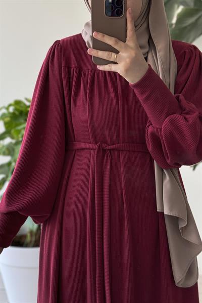 Ece Triko Elbise - Bordo