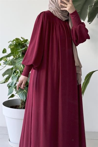 Ece Triko Elbise - Bordo