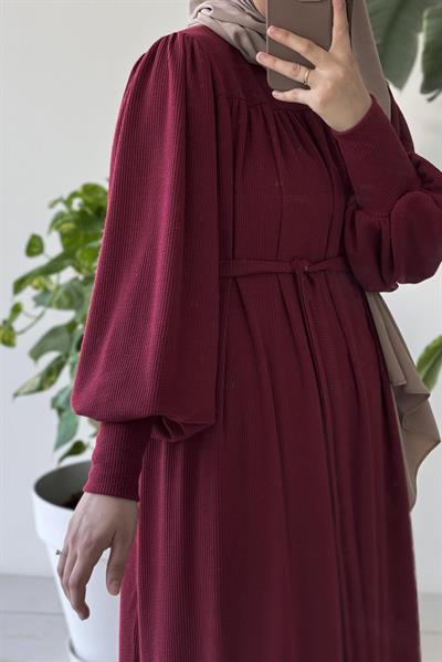 Ece Triko Elbise - Bordo