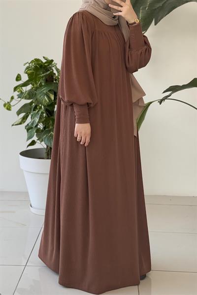 Ece Triko Elbise - Kahve