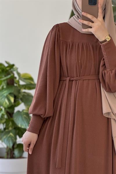 Ece Triko Elbise - Kahve