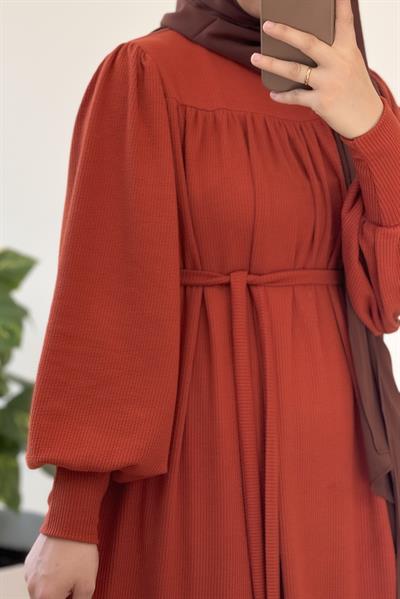 Ece Triko Elbise - Kiremit