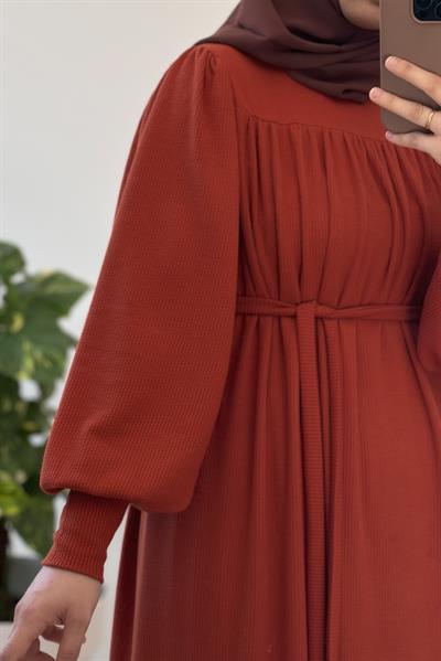 Ece Triko Elbise - Kiremit