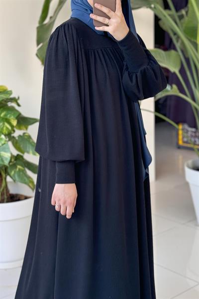 Ece Triko Elbise - Siyah