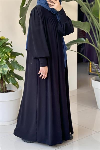 Ece Triko Elbise - Siyah