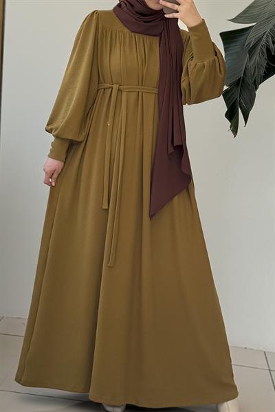 Ece Triko Elbise - Yosun yeşili