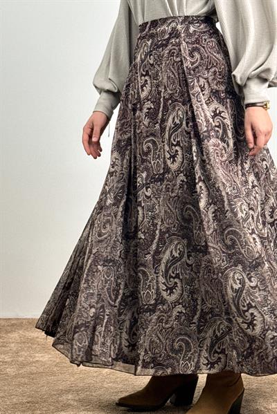 Etnik Desen Etek - Acı kahve