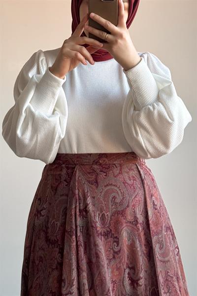 Etnik Desen Etek - Vişne