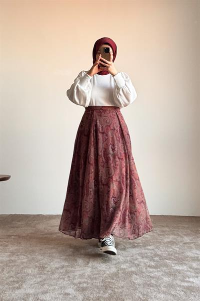 Etnik Desen Etek - Vişne