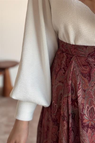 Etnik Desen Etek - Vişne