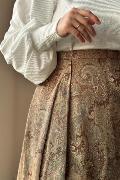 Etnik Desen Etek - Yağ yeşili