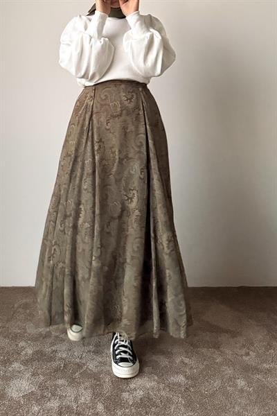 Etnik Desen Etek - Yağ yeşili