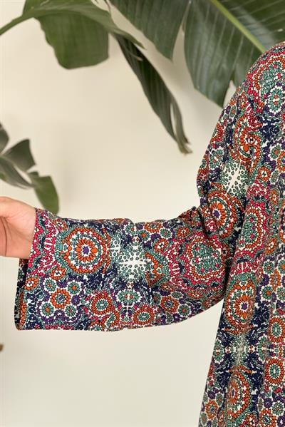 Etnik Desen Kimono - Kiremit