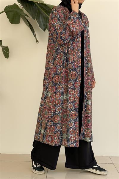 Etnik Desen Kimono - Kiremit