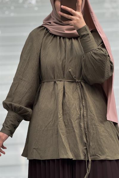 Fırsat Ürün Gömlek - Haki yeşil