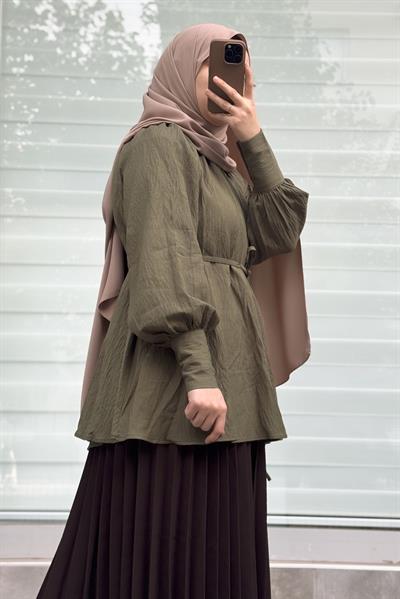 Fırsat Ürün Gömlek - Haki yeşil