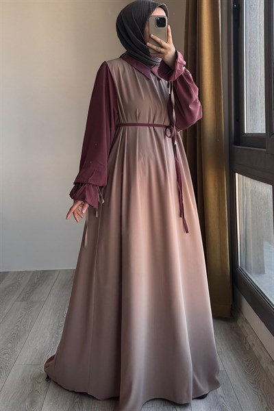 Ganimet Elbise - Bej/ Gül kurusu