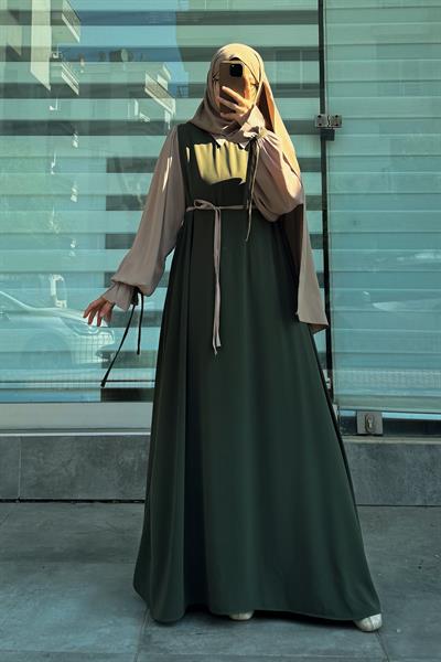 Ganimet Elbise - Zümrüt yeşil