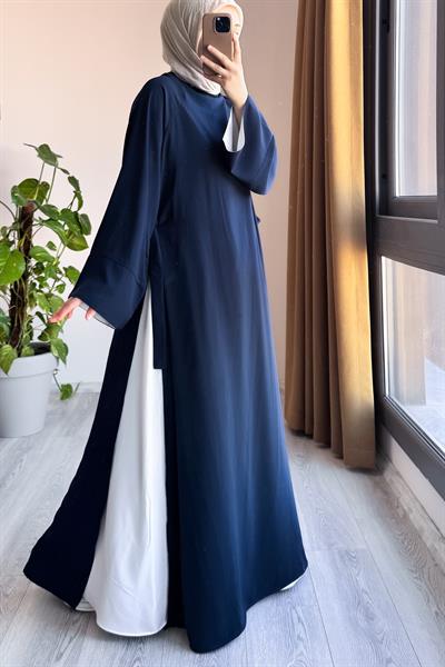 Garni Elbiseli Takım - Lacivert/ Ekru