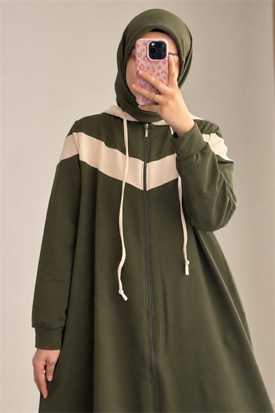 Garnili Sweat Takım - Haki/ Bej
