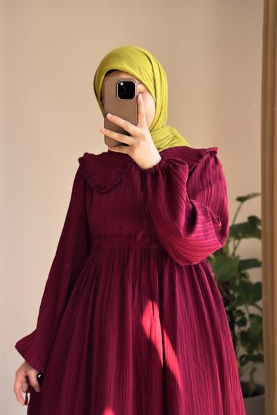 Gülbeşeker Elbise - Bordo