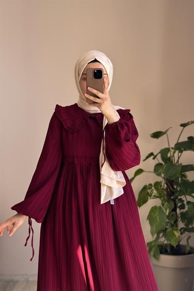 Gülbeşeker Elbise - Bordo