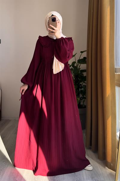 Gülbeşeker Elbise - Bordo