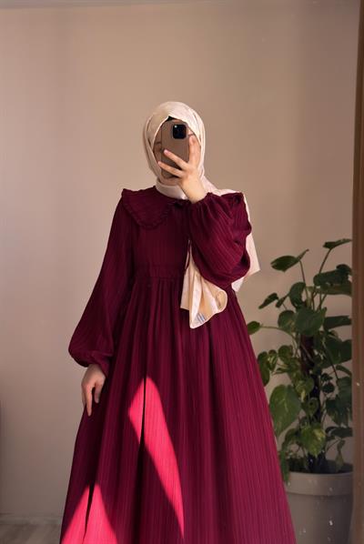 Gülbeşeker Elbise - Bordo