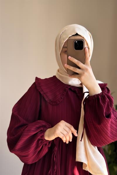 Gülbeşeker Elbise - Bordo