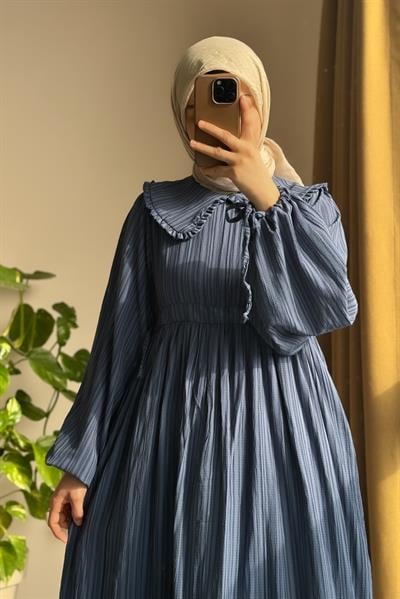 Gülbeşeker Elbise - Kot mavi