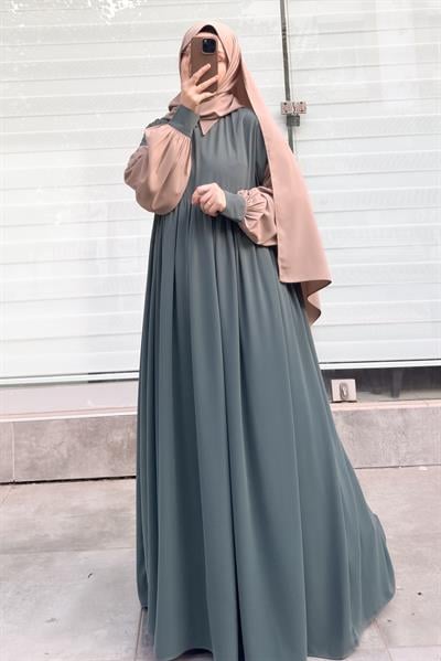 Hijabi Elbise - Mint yeşil
