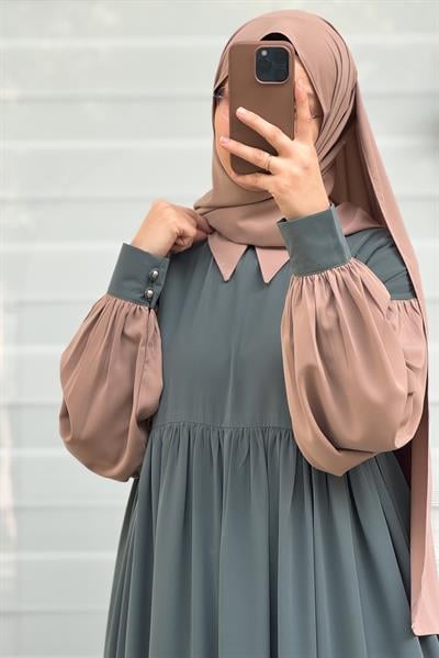 Hijabi Elbise - Mint yeşil