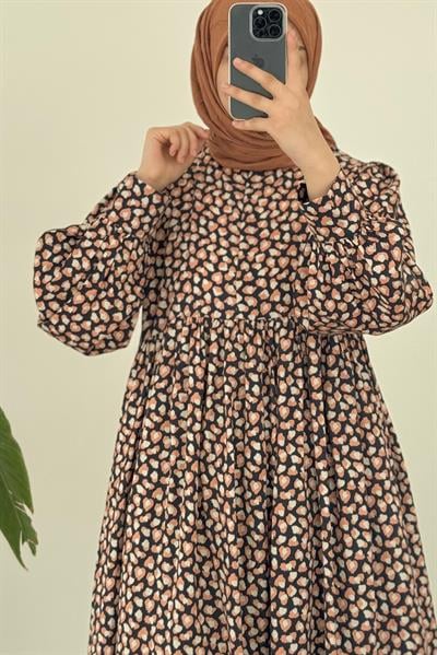 Hilal Elbise - Kahve desen
