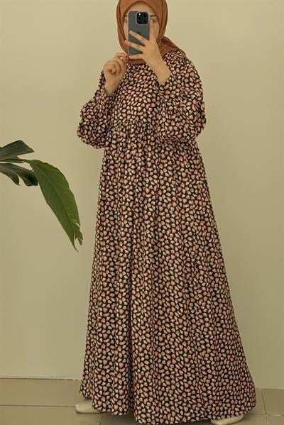 Hilal Elbise - Kahve desen