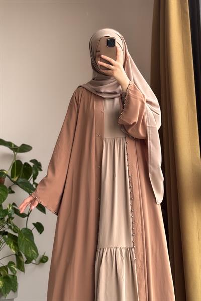 İncili Abaya - Vizon