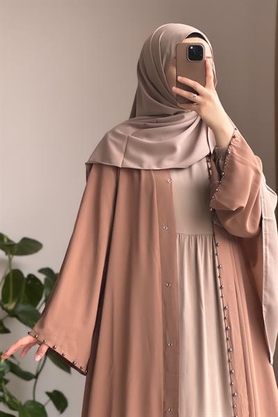 İncili Abaya - Vizon
