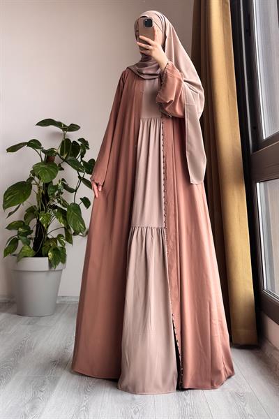 İncili Abaya - Vizon