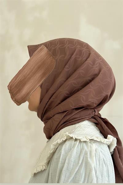 Jakarlı Eşarp - Koyu vizon