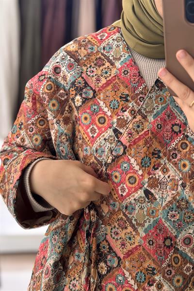 Kapitone Kimono - Desenli